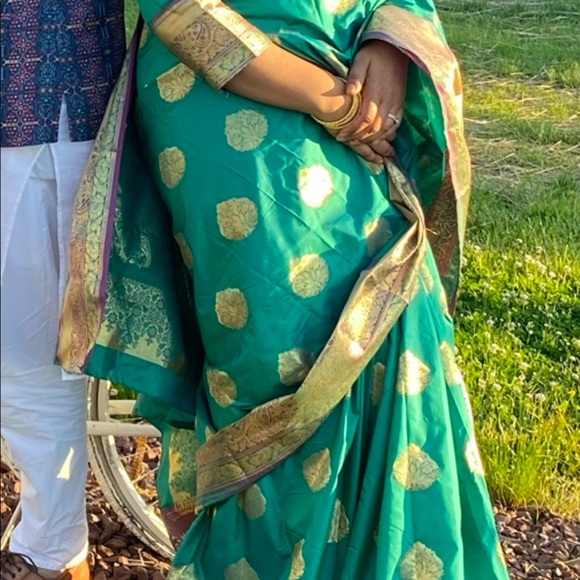 Green and purple saree - Picture 13 of 13